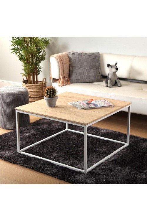 Ξύλινο λευκό Coffe Table τετράγωνο