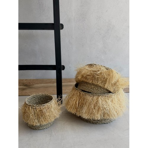 Καλάθι με ψάθα φυσικό