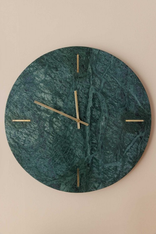 Πράσινο ρολόι τοίχου Marble