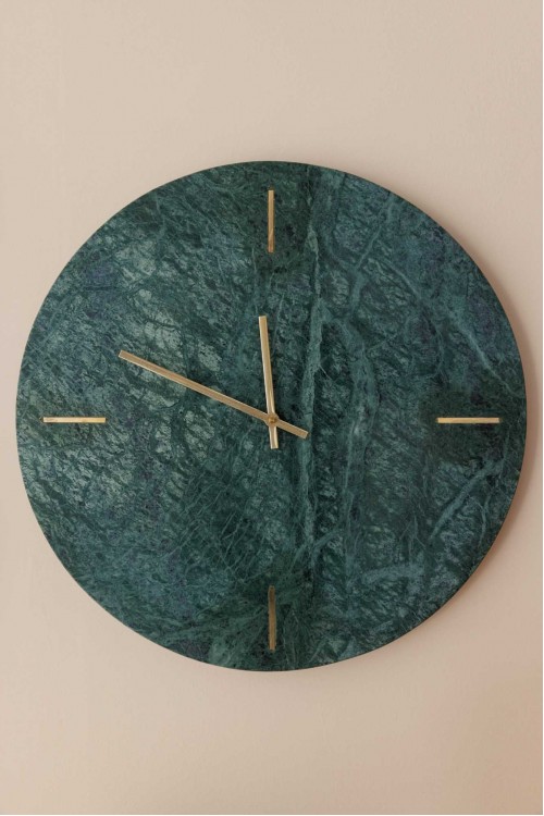 Πράσινο ρολόι τοίχου Marble
