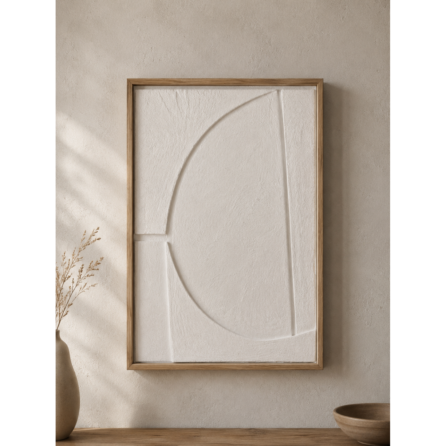 Διακοσμητικός Πίνακας Λευκό-Φυσικό 40x3x60cm