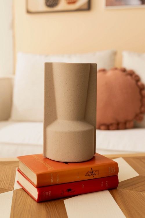 Πήλινο Βάζο Beige 13.5x12x24cm