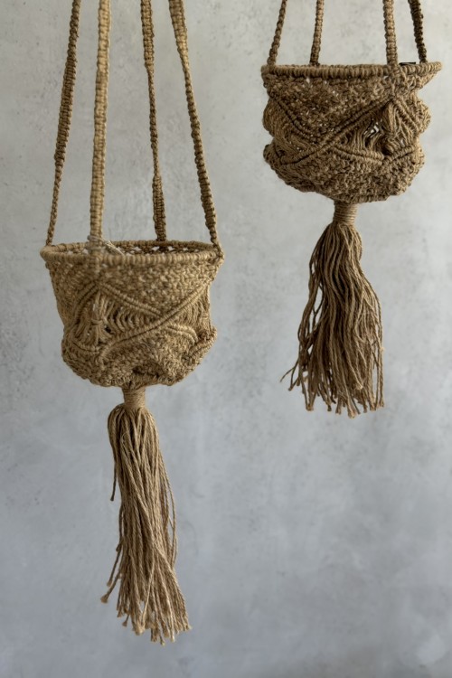 Καλάθι κρεμαστό πλεκτό Natural 100cm Ø16 