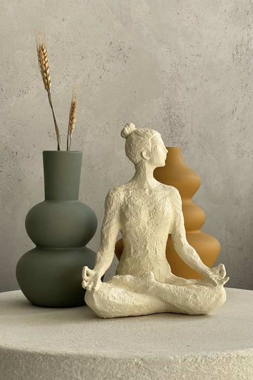 Φιγούρα ''YOGA'' Γυναικεία Μπέζ 17.8x11x23.5cm