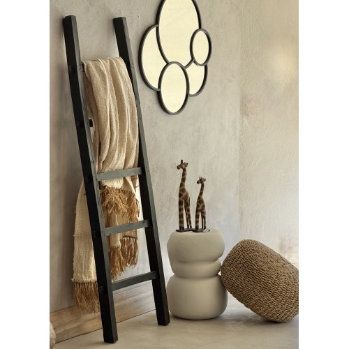 Διακοσμητική σκάλα/κρεμάστρα KAIDA Black Vintage 55x7x167cm 