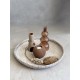 Κηροπήγιο Στρόγγυλο Καφέ 10x10x10cm