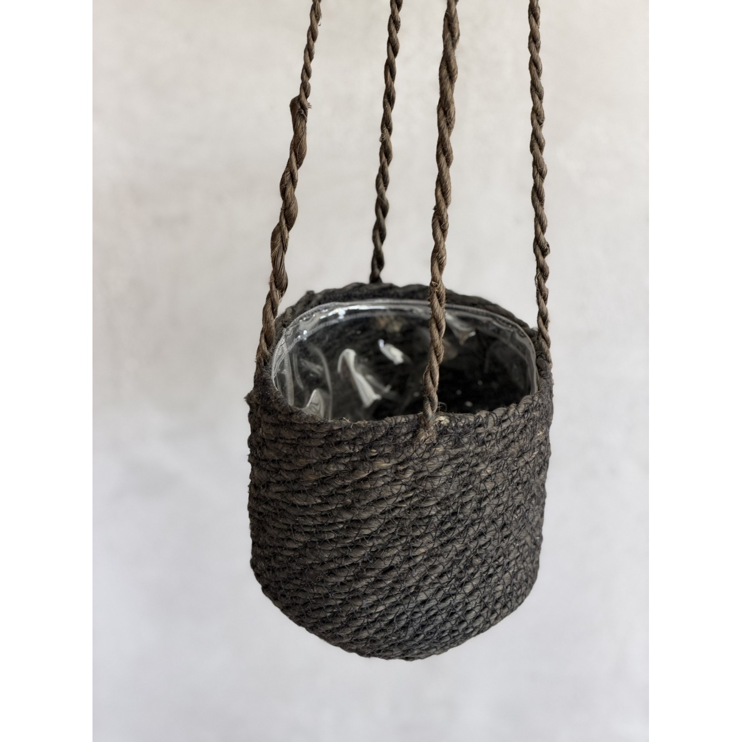 Καλάθι κρεμαστό Μαύρο 17x15+75cm Ø16