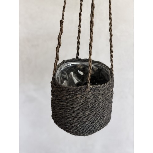 Καλάθι κρεμαστό Μαύρο 17x15+75cm Ø16