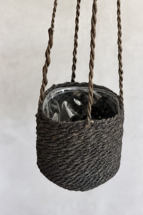 Καλάθι κρεμαστό Μαύρο 17x15+75cm Ø16