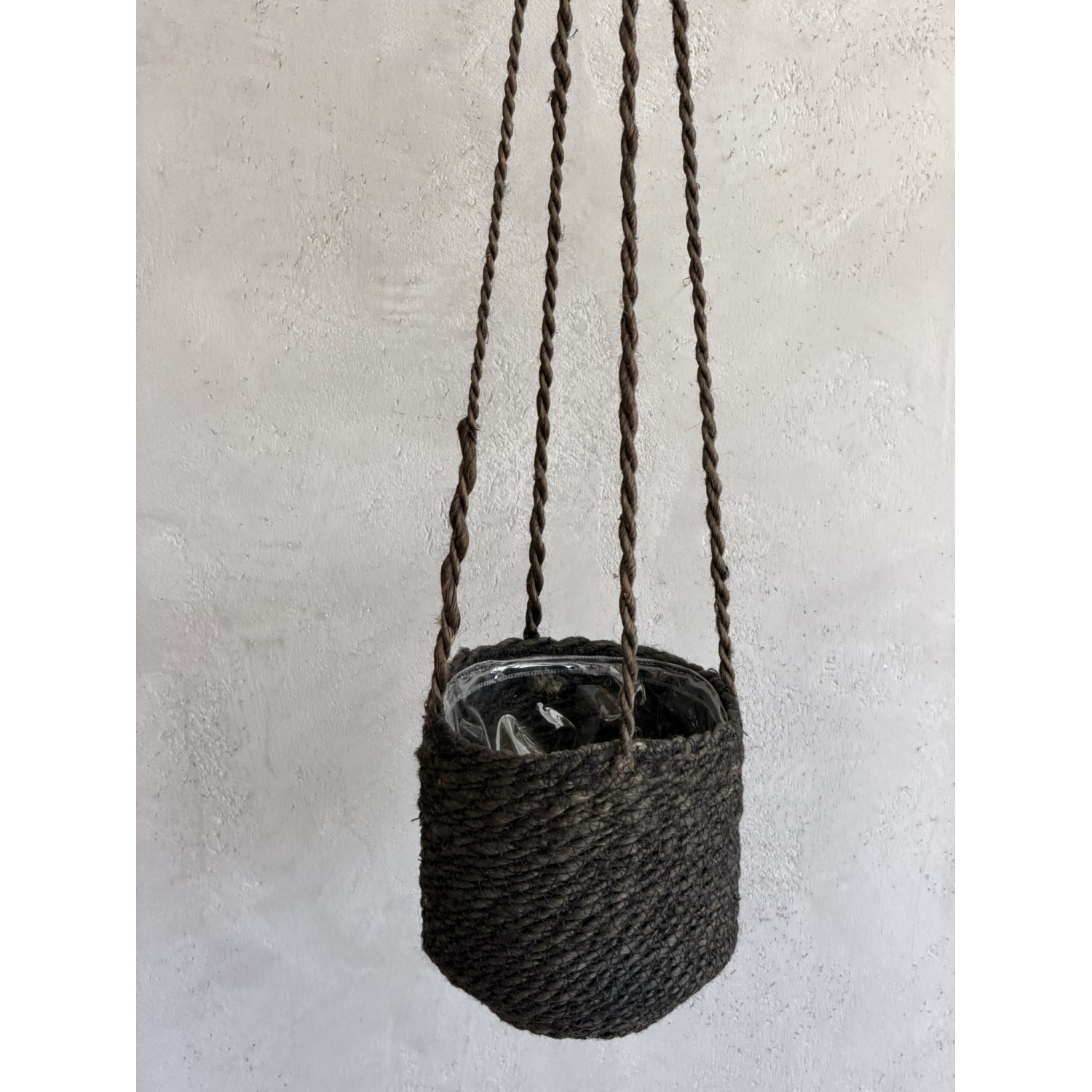 Καλάθι κρεμαστό Μαύρο 17x15+75cm Ø16