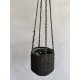 Καλάθι κρεμαστό Μαύρο 17x15+75cm Ø16