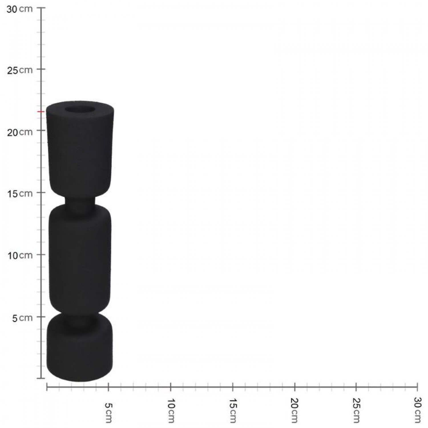 Κηροπήγιο Μαύρο 5.5x5.5x21.5cm