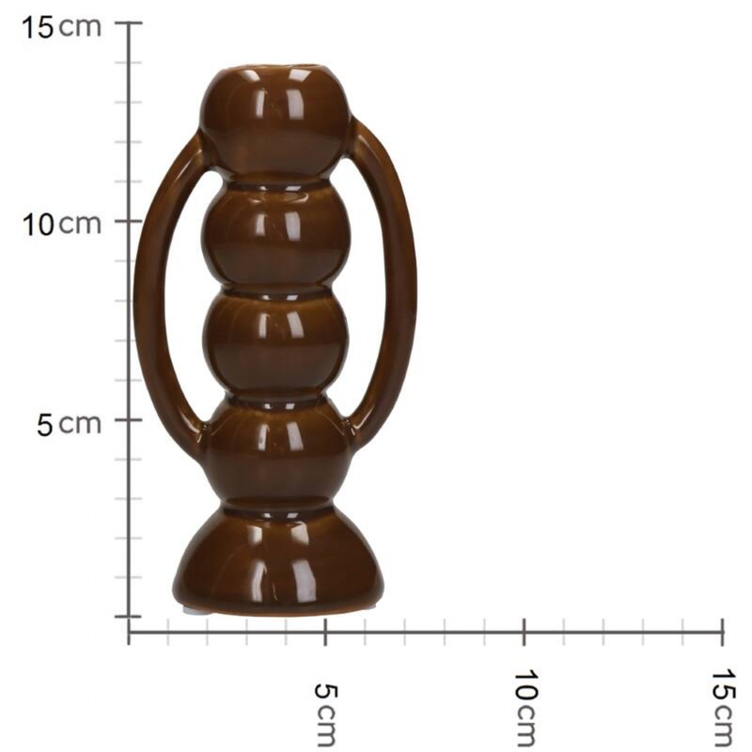 Κηροπήγιο Πήλινο Καφέ 7.4x5.5x13.7cm