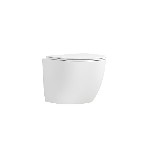 Λεκάνη αναρτώμενη rimless με κάλυμμα MILOS LT 046E White Matt KARAG
