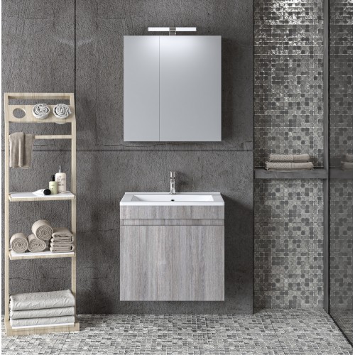 Σετ Έπιπλο Μπάνιου OMEGA GREY OAK 60 9SOM060GO0W Πάγκο 60x44x60