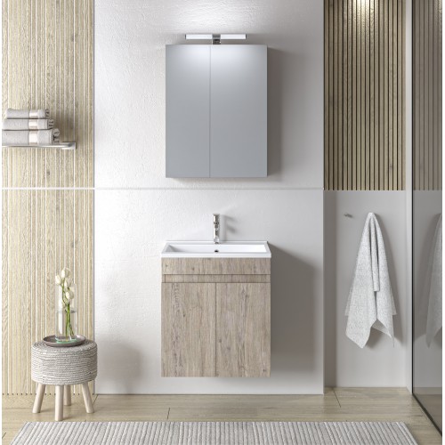 Σετ Έπιπλο Μπάνιου OMEGA BEIGE OAK 50 9SOM050BO0W Πάγκο 47x44x60